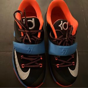 Nike sz 5Y,  KD 7 GS Basketball Shoes Black Silver Orange